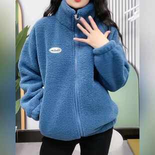 2023冬季加绒加厚外套妈妈保暖棉衣减龄女装摇粒绒宽松显瘦上衣