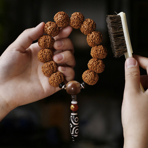 爆肉大金刚菩提手串九眼天珠款