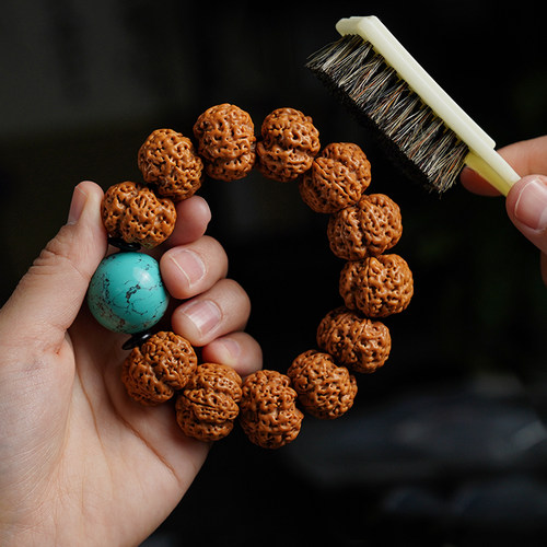 金刚菩提原矿绿松石文玩手串精品