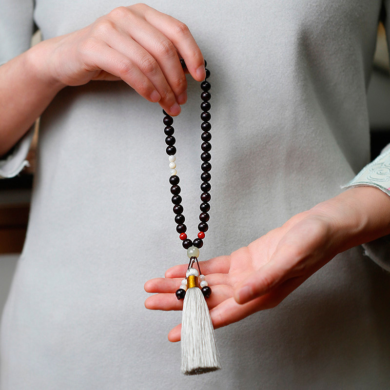 小叶紫檀手串男女原木流苏吊坠