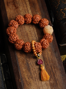 大金刚菩提子手串男盘玩精品手持藏式文玩配饰貔貅天珠弥勒小吊坠