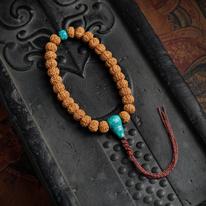 尼泊尔小金刚菩提子手持男文玩手串精品爆肉龙纹盘玩佛珠正品配饰