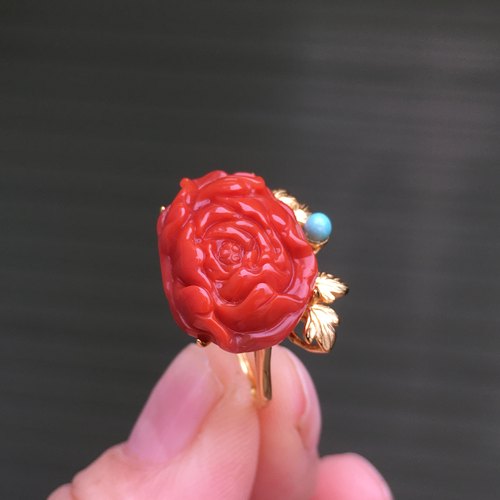 南红玛瑙手链女款转运珠天然玛瑙手串三八妇女节礼物牡丹花戒指
