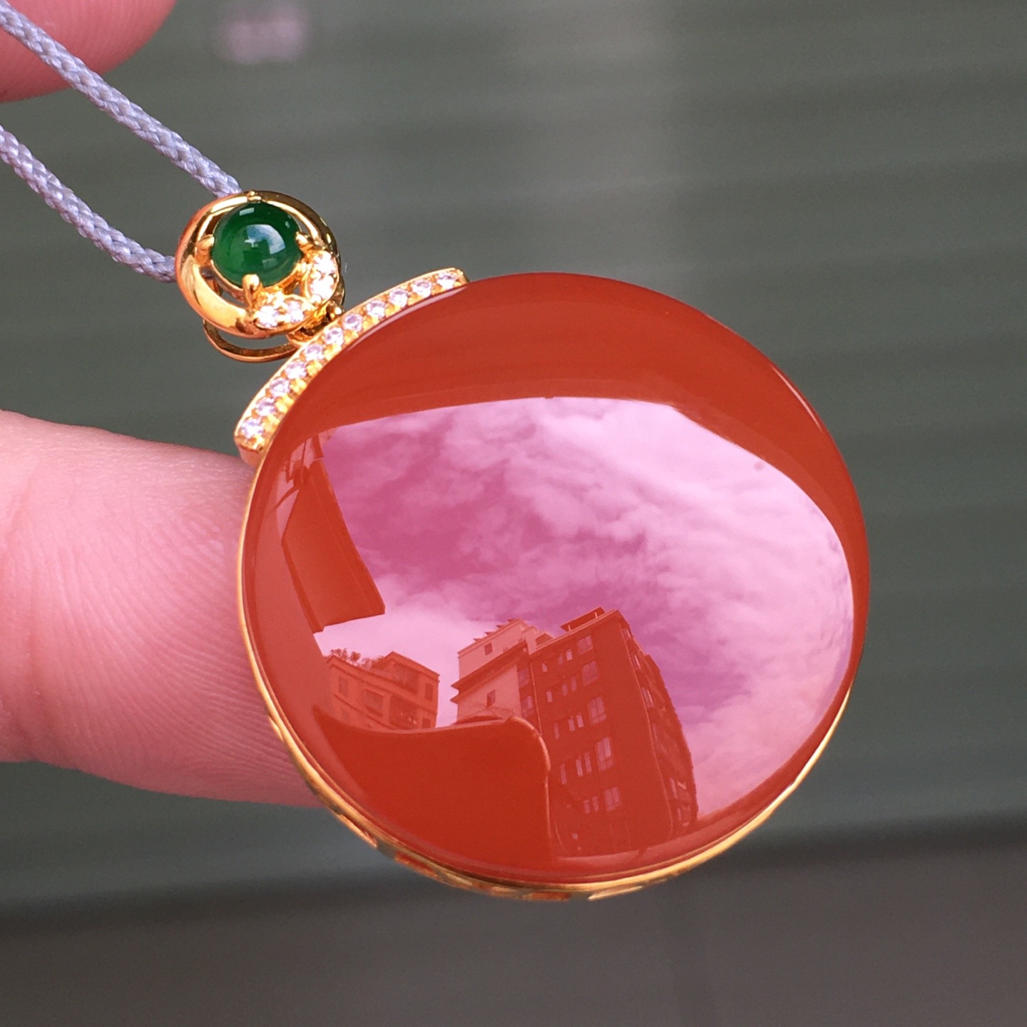 南红玛瑙吊坠蛋面18k金镶嵌南红镶嵌吊坠南红手串手链保山南红