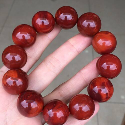 南红玛瑙天然南红玛瑙手串佛珠多圈满肉本命年手链火焰纹108