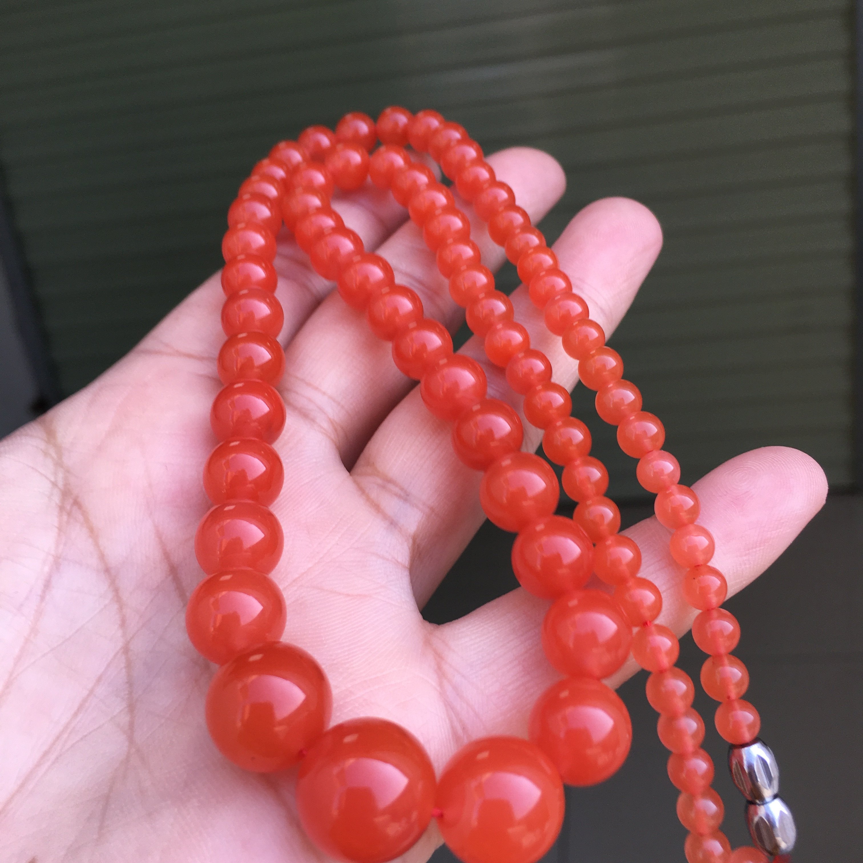 南红玛瑙手串手链瓦西料柿子红佛珠满色满肉雕刻龙龟手串