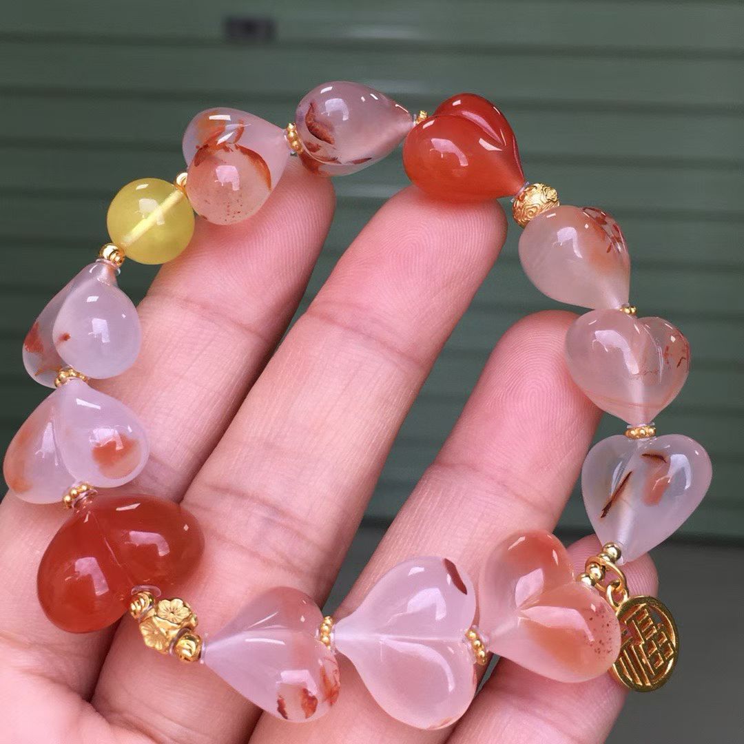 南红玛瑙天然南红玛瑙手串佛珠多圈满肉本命年手链手镯屁桃