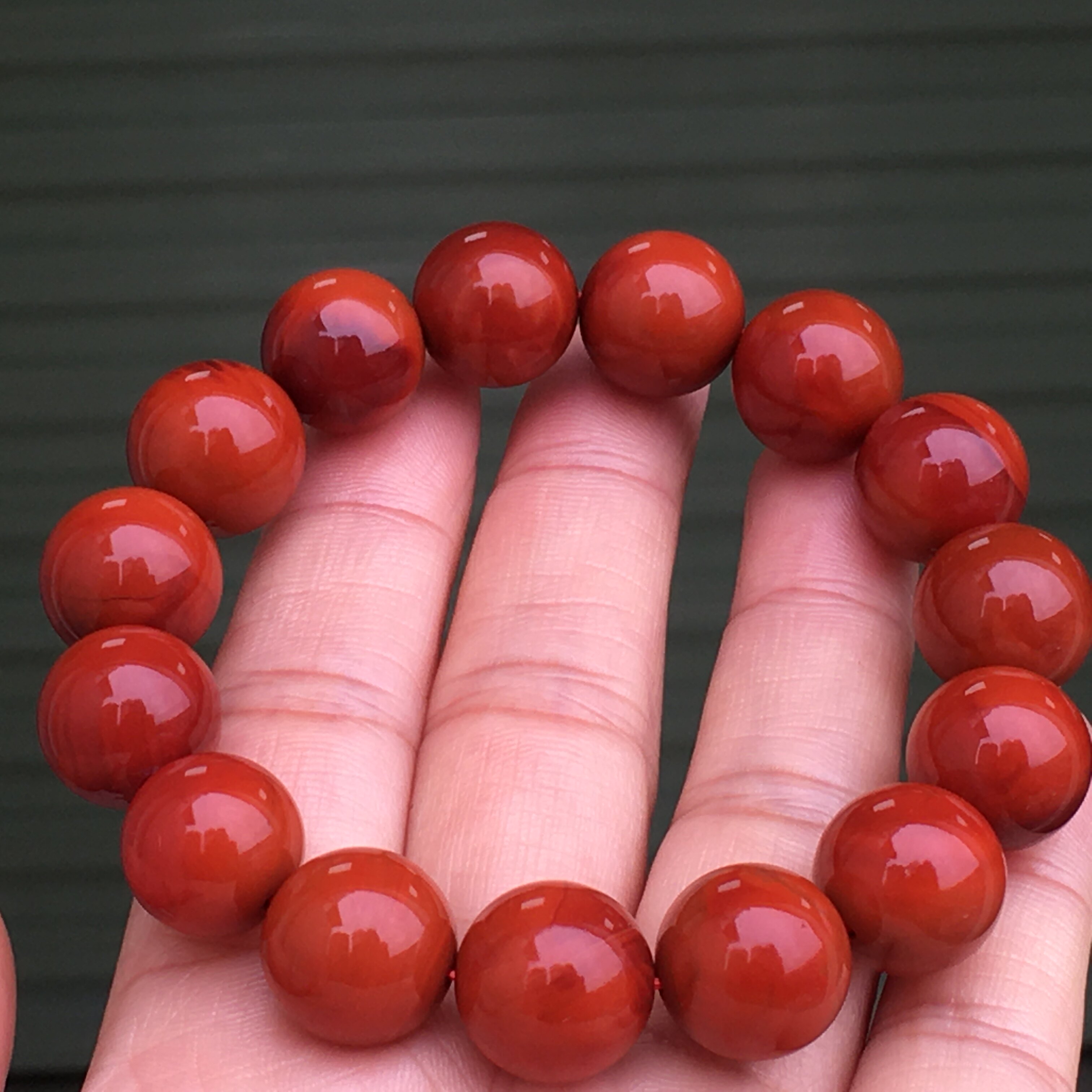 南红玛瑙手串手链瓦西料柿子红佛珠满色满肉雕刻龙龟手串