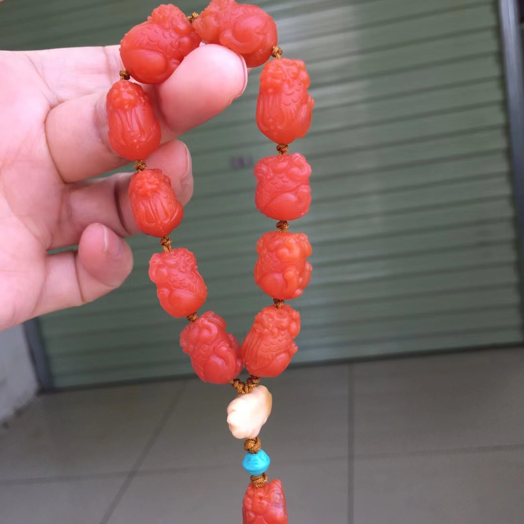 南红玛瑙天然南红玛瑙手串手链女款随行毛衣链柿子红老型瓦西料