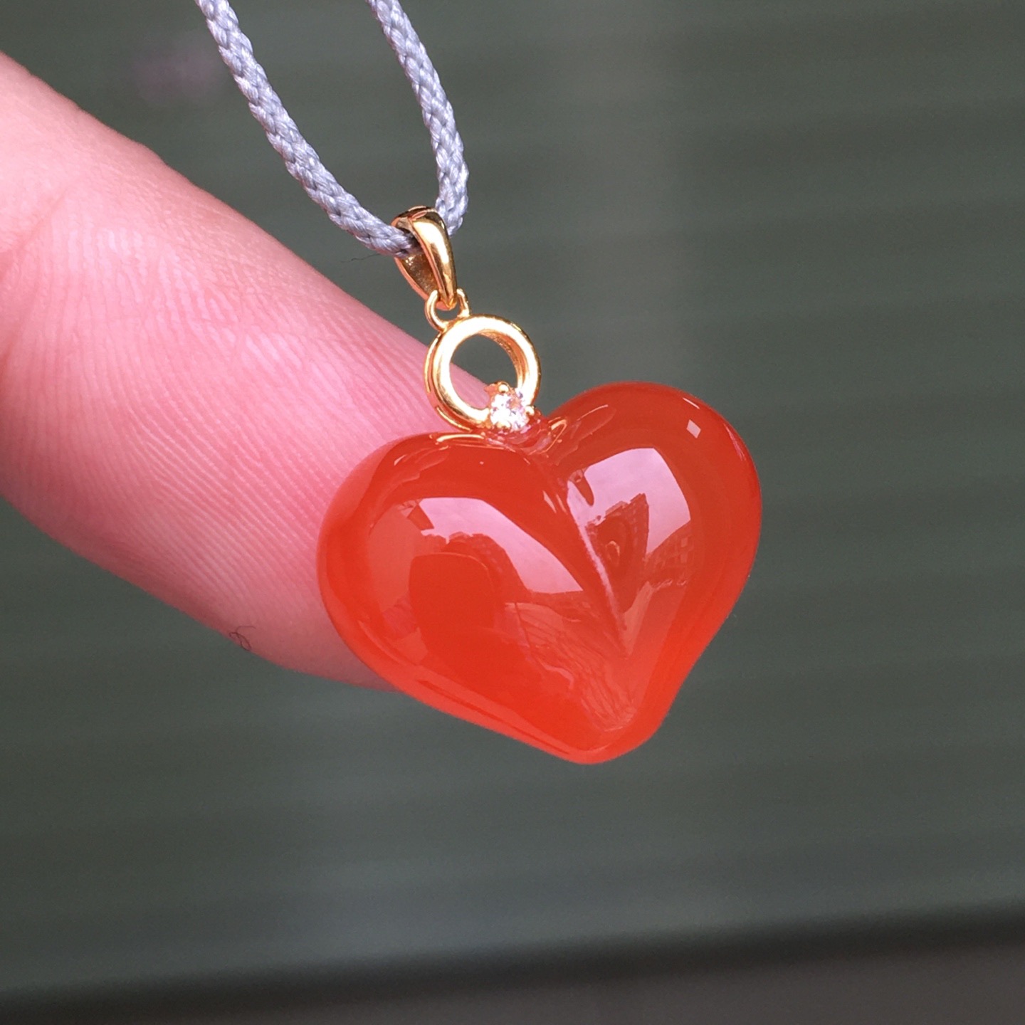 南红玛瑙吊坠挂件男女项链送证书瓦西料柿子红爱心雕刻配饰