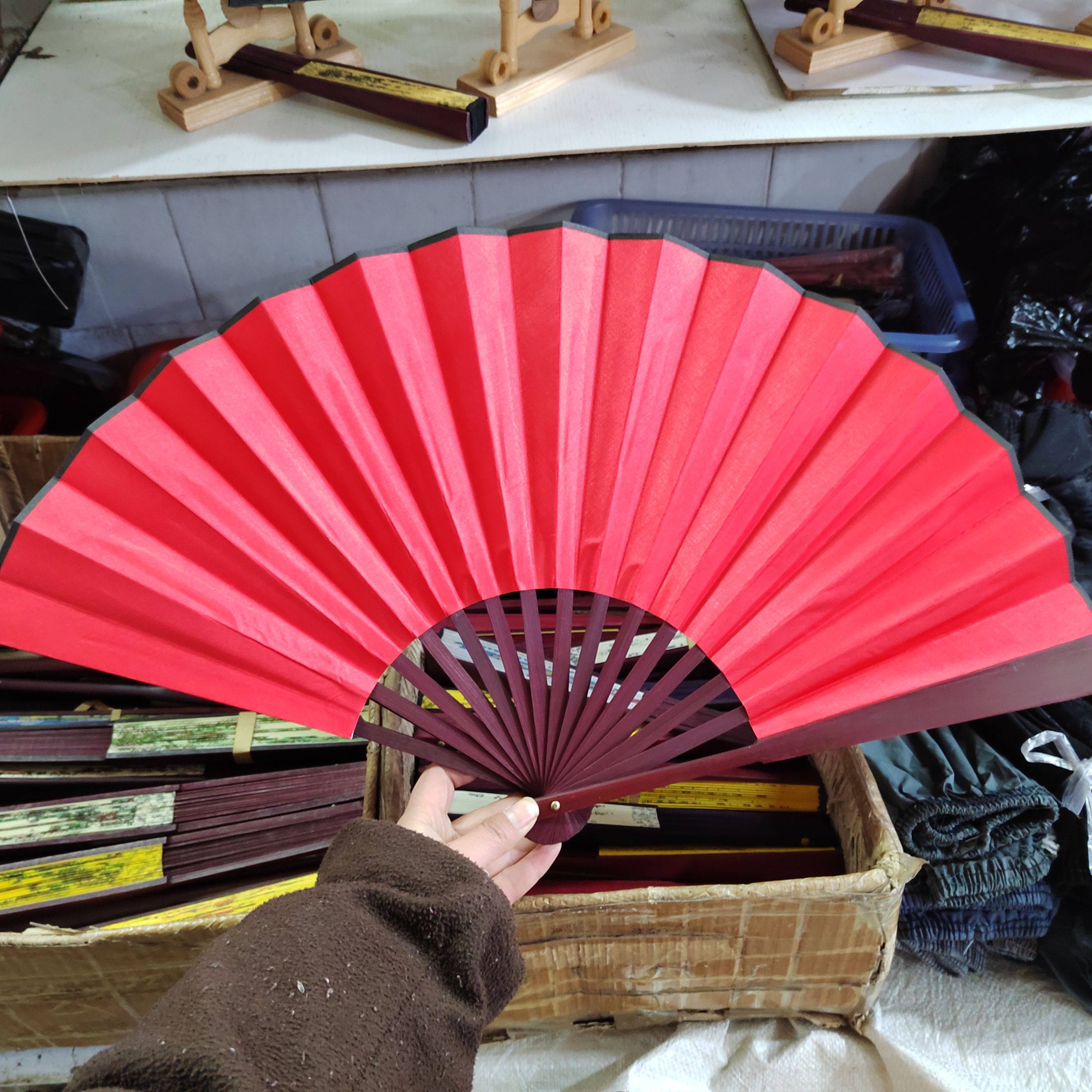 空白折扇绢布扇子1尺可作诗画画书法diy扇子结婚扇摆件男士折扇