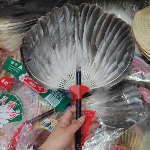 月子宝宝扇羽毛扇老人扇子精致小毛扇黑毛毛扇高档精致孔明扇送礼
