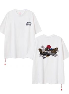 BEAMS JAPAN Originl Graphic 26SS 涂鸦红绳富士山短袖男女T恤潮