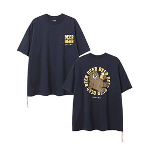 BEAMS JAPAN 26SS 日产定番红绳纯棉宽松圆领短袖休闲打底衫T恤潮