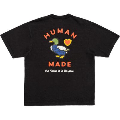 HUMAN MADE SS26 背面可爱鸭子图案心形印花短袖T恤 男女同款