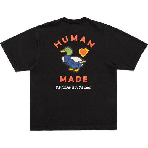 HUMAN MADE SS26 背面可爱鸭子图案心形印花短袖T恤 男女同款