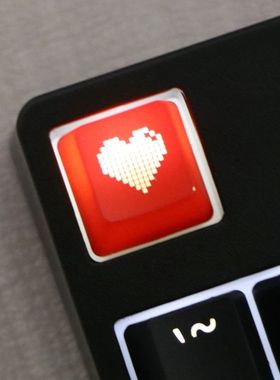 红色爱心ESC 回车 像素心ABS透光个性键帽 OEM高度机械键盘键帽