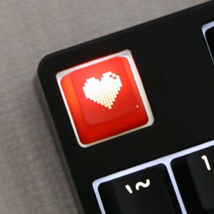 红色爱心ESC 回车 像素心ABS透光个性键帽 OEM高度机械键盘键帽