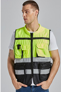 反光衣服马甲多口袋网布劳保工作服马夹交通安全反光背心马甲定做