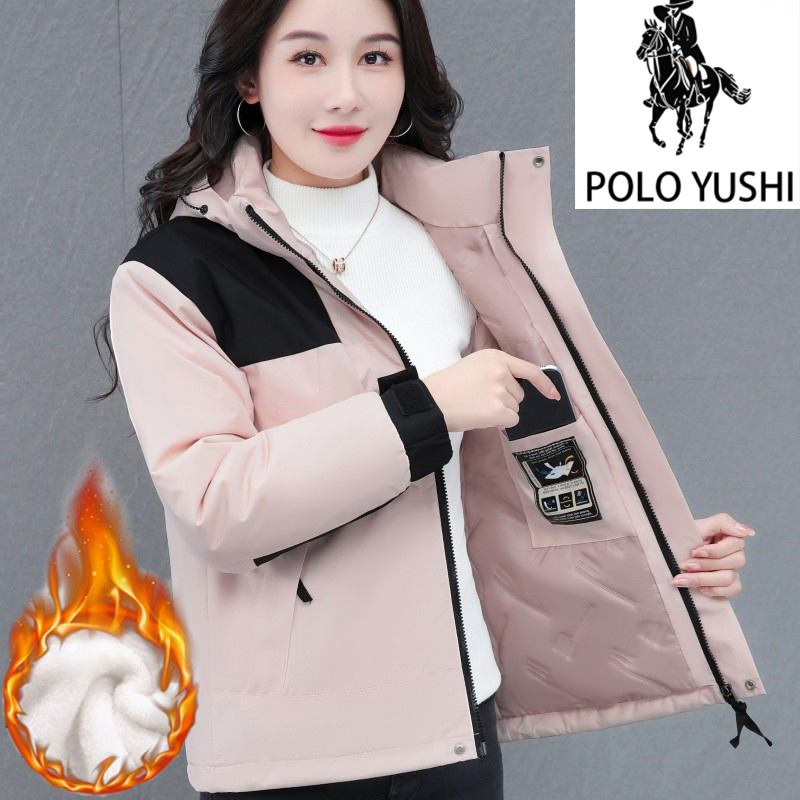 保罗棉衣棉服女2024新款冬季羽绒棉石墨烯保暖冲锋衣大码外套女