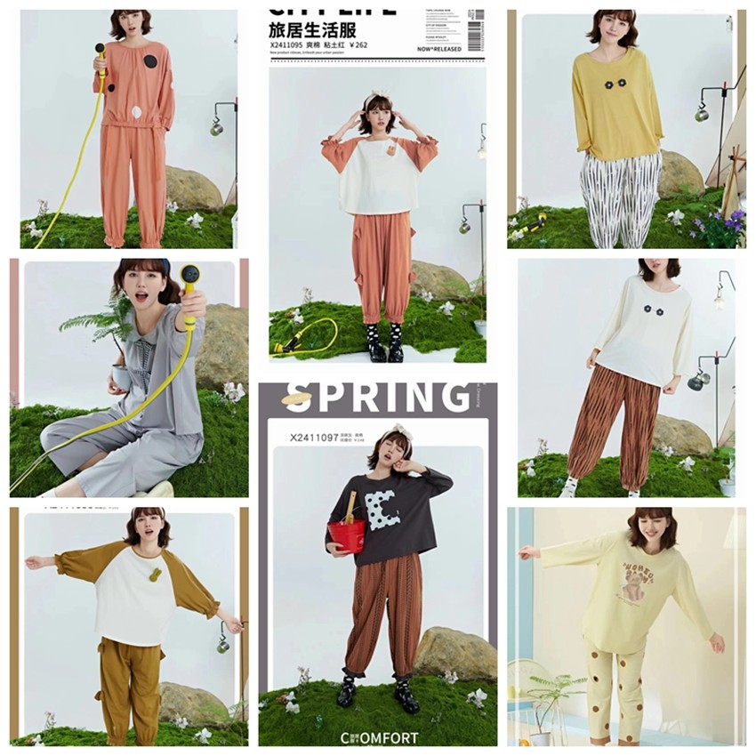 雪尔绵女爽棉可外穿家居服时尚