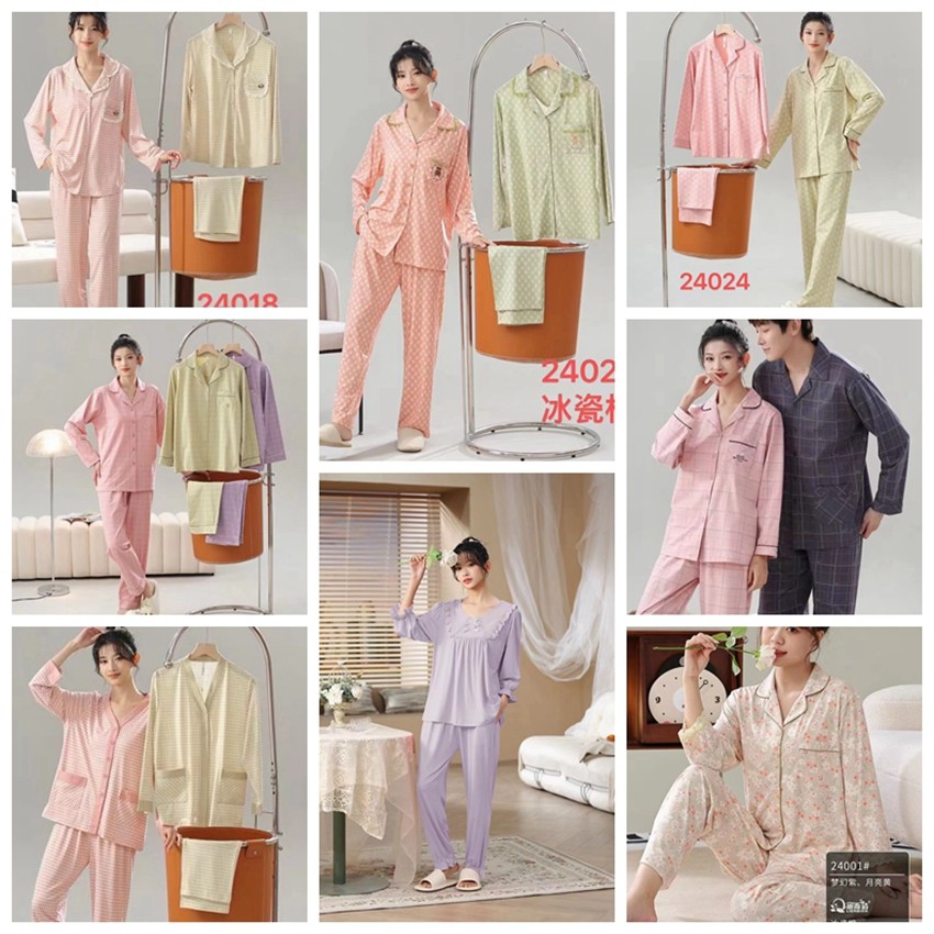 丽而倩情侣纯棉冰瓷棉家居服舒适