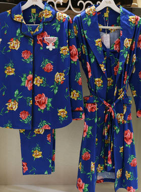 春季时尚碎花性感睡裙针织家居服