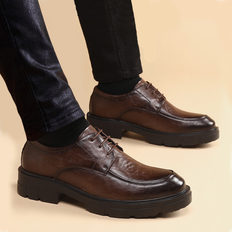 新款厚底皮鞋男增高8cm10cm
