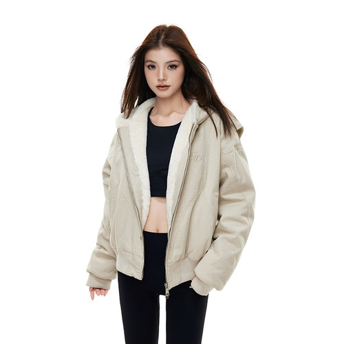 SDDANEROG 美式休闲座山雕加绒加厚保暖外套水洗帆布棉服夹克男女