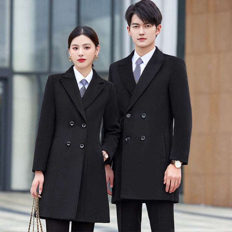 冬季加厚毛呢大衣工作服