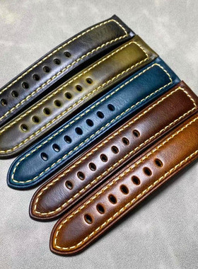 S4/gt4 gt5手工牛皮复古油蜡皮表带18/19/20mm21/22mm23/24/26mm