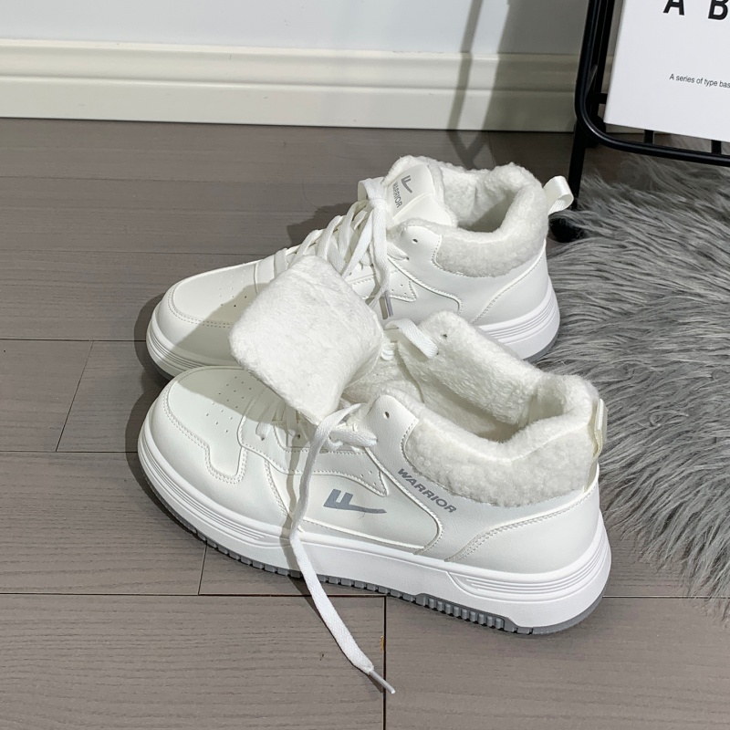 回力男鞋高帮棉鞋男冬季新款加绒加厚百搭板鞋保暖防寒白色二棉鞋