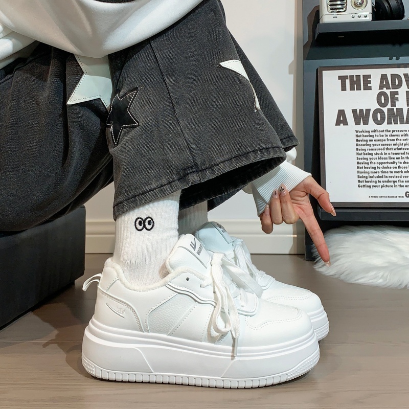 回力爆款奶fufu圆头休闲小白鞋女