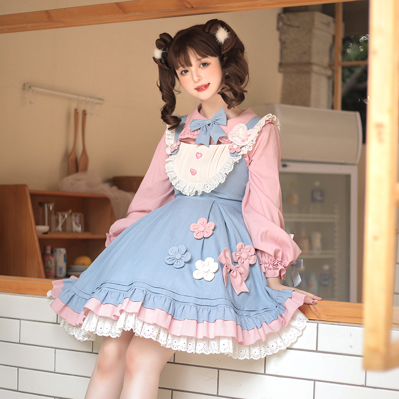 甜美连衣裙梅花雪兔豹了个猫