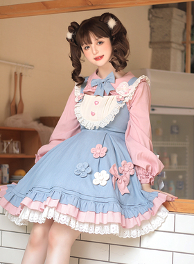 【现货】 豹了个猫原创loita梅花雪兔甜美连衣裙套装