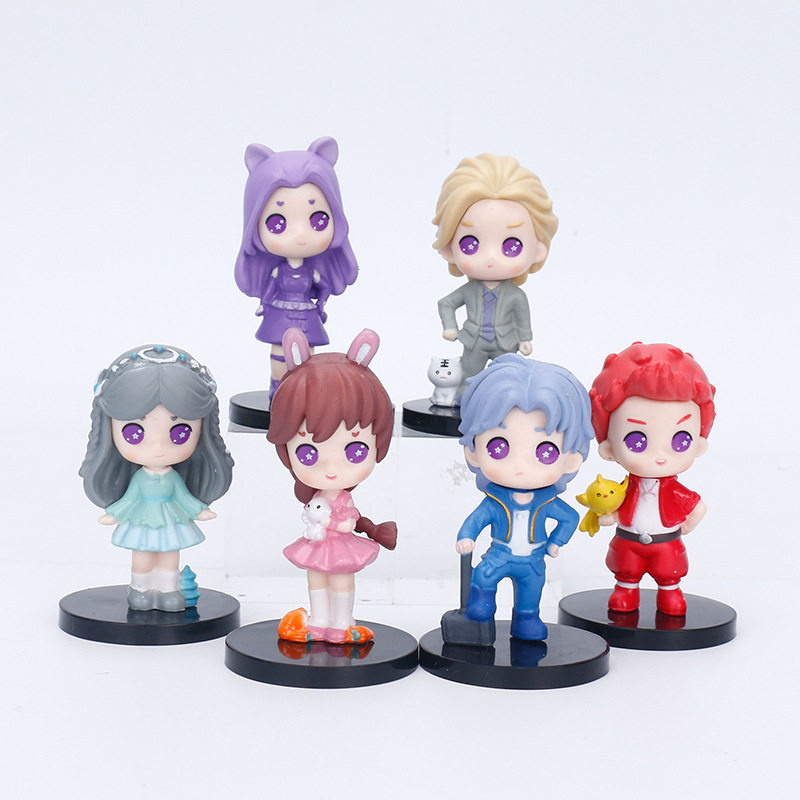 q版斗罗大陆蛋糕装饰唐三小舞史莱克七怪6款卡通人偶烘焙生日摆件