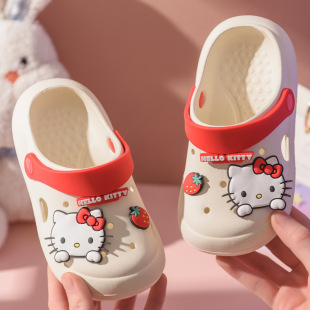 儿童拖鞋女孩夏季卡通凯蒂猫美乐蒂库洛米软底防滑女童宝宝洞洞鞋