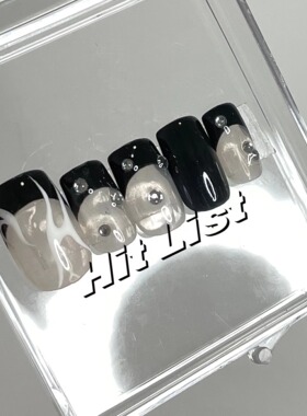 HitList原创辣妹黑暗简约半透穿戴式指甲小红书推荐彩妆指甲甲片