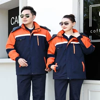 Пять поколений темно -синего апельсинового хлопчатобумажного пальто