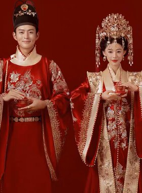 出租汉服婚服结婚凤冠霞帔租赁