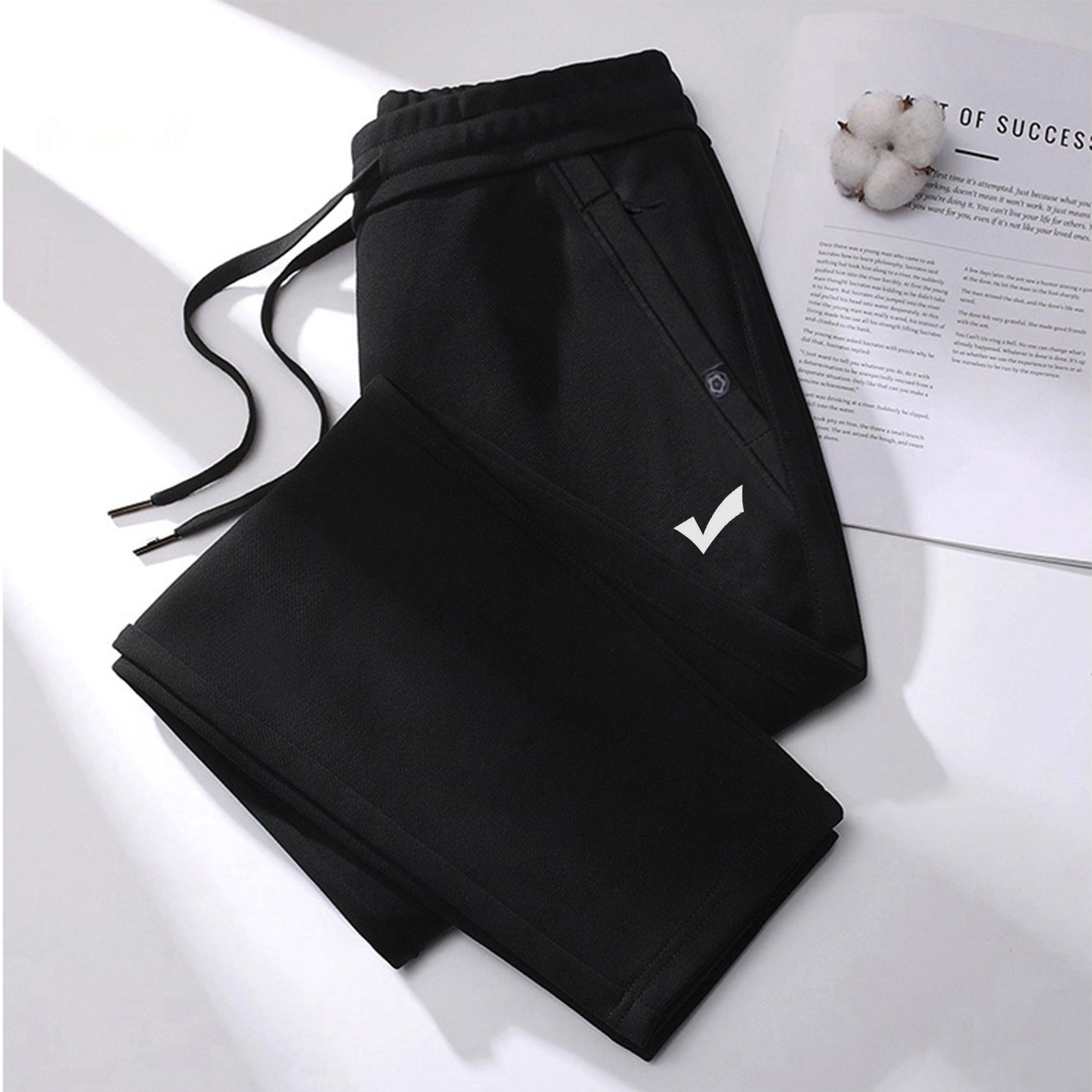 品牌纯棉运动裤女直筒春秋款2026年新款春季拉链卫裤大码休闲裤子