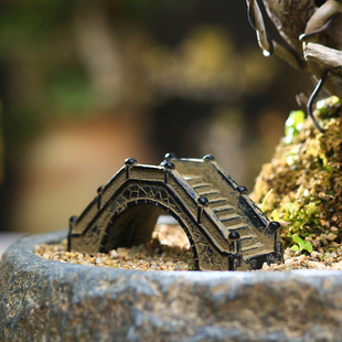 复古小石桥摆件微景观盆景装饰