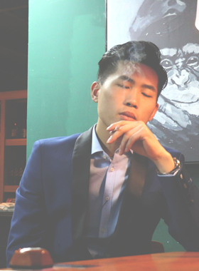 法国原单男士商务一粒扣修身西装外套英伦休闲蓝色礼服外穿小西服