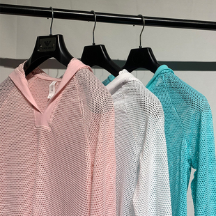 女粉福利款 套头运动沙滩衣 闭眼入 网眼连帽卫衣防晒服透气长袖