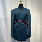 西装 外套英伦绅士套装 双排扣纯色西装 老钱风莫兰迪色商务休闲扩版