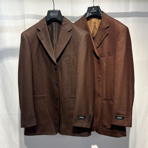 商场撤柜人字纹羊毛复古3粒扣西装商务美拉德oversize扩版西装