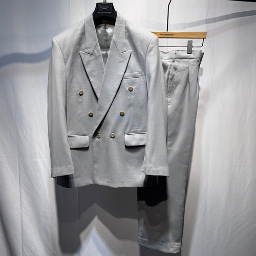 撤柜男女士商务休闲扩版双排扣纯色西装外套英伦绅士套装西装