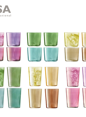 进口LSA手工彩色高档送礼玻璃水杯家用欧式轻奢幻彩果汁杯子套装
