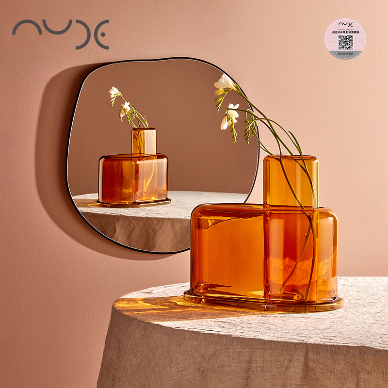 土耳其Nude进口Layers叠韵花瓶水晶玻璃花器样板房装饰摆件软装