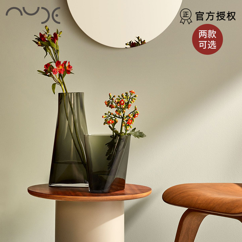 土耳其进口nude 创意北欧式水晶玻璃inca印加花瓶摆件客厅插花器
